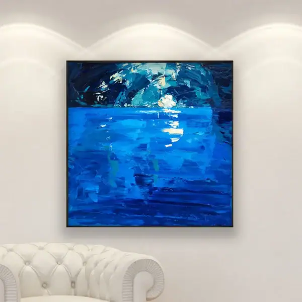 Original Blue Grotto Oil Painting | Capri Sea Cave | Veroni