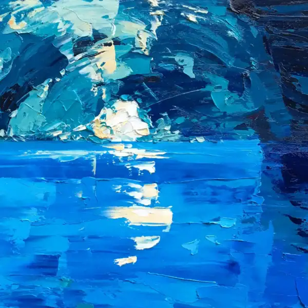 Original Blue Grotto Oil Painting | Capri Sea Cave | Veroni