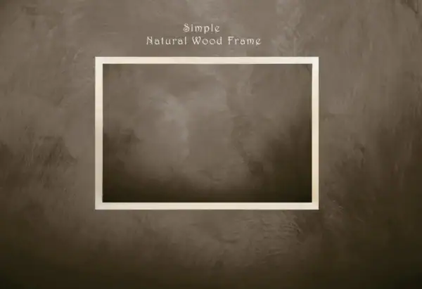 Natural wood frame shown around a canvas, simple and minimal design suitable for original oil paintings