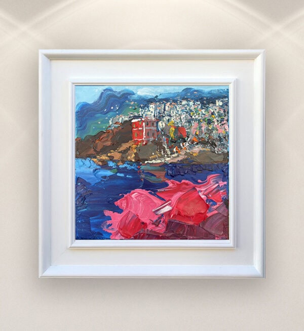 Original Riomaggiore Cinque Terre Oil Painting - Modern Impressionist Italian Coastal Village - Image 2